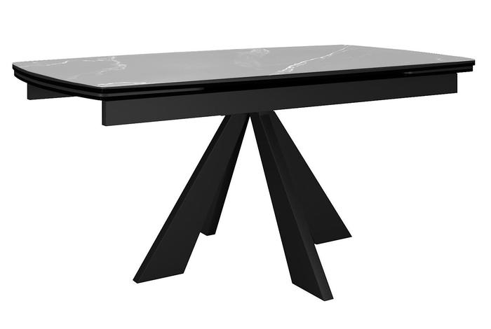 Стол DikLine SKU140 Керамика Серый мрамор/подстолье черное/опоры черные