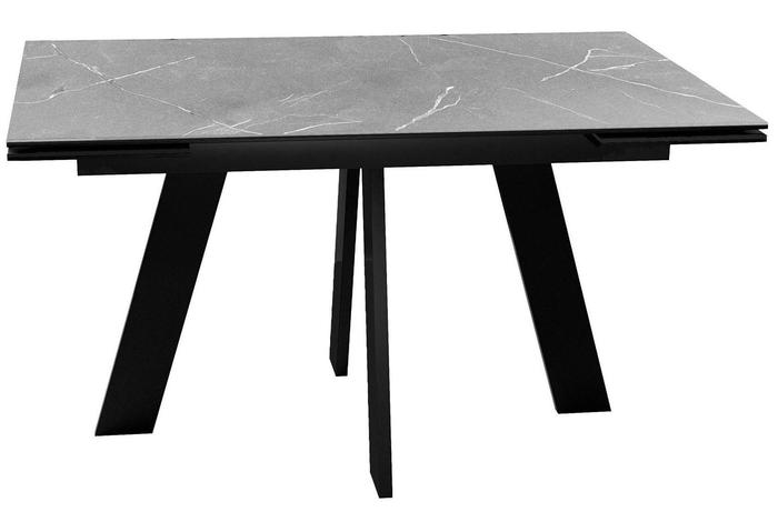 Стол DikLine SKM140 Керамика серый мрамор/подстолье черное/опоры черные (2 уп.)