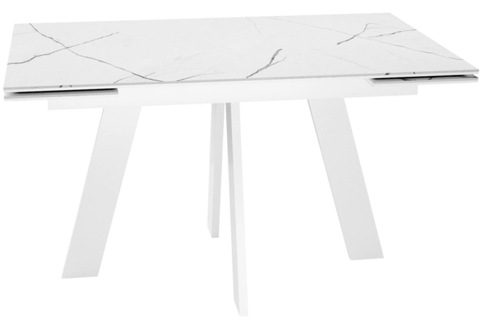 Стол DikLine SKM140 Керамика Белый мрамор/подстолье белое/опоры белые (2 уп.)
